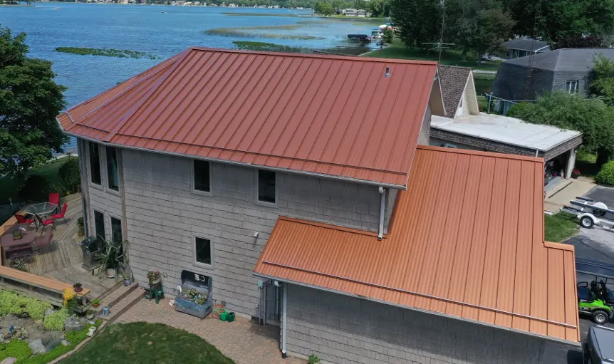 Storm damage documentation on a Cobblestone commercial building